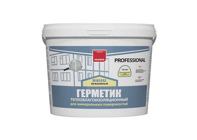 Neomid Герметик строительный Neomid mineral Professional, белый, ведро 15 кг